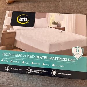 NEW Serta Twin XL Heated Mattress Pad – Microfiber, 10 Settings, Auto Shut-Off